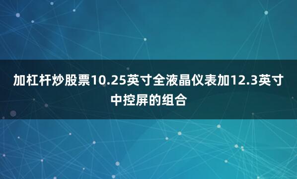 加杠杆炒股票10.25英寸全液晶仪表加12.3英寸中控屏的组合