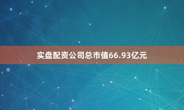实盘配资公司总市值66.93亿元