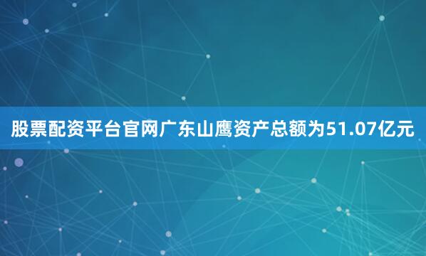 股票配资平台官网广东山鹰资产总额为51.07亿元